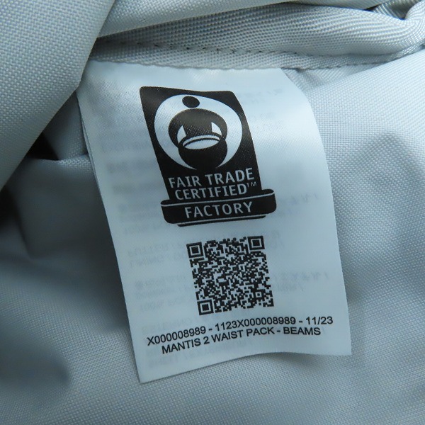 実際に弊社で買取させて頂いた【未使用】ARC'TERYX×BEAMS/アークテリクス×ビームス Mantis 2 Waist Pack Naogmi ウエストバッグの画像 5枚目