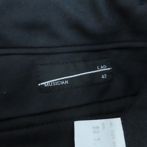 実際に弊社で買取させて頂いたLAD MUSICIAN/ラッドミュージシャン ウール スラックス/パンツ 2209-554/42の画像 3枚目