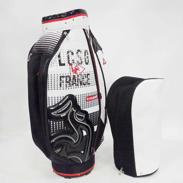 実際に弊社で買取させて頂いたle coq sportif/ルコックスポルティフ ゴルフ QQBPJJ06 9型 6分割キャディバッグ ホワイトｘブラックの画像 1枚目