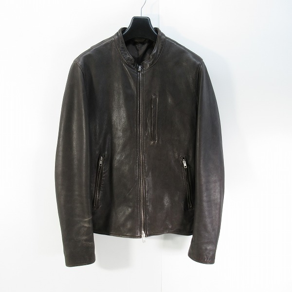 実際に弊社で買取させて頂いたJOURNAL STANDARD/ジャーナルスタンダード シープスキン シングルライダース ブルゾン/Mの画像 0枚目