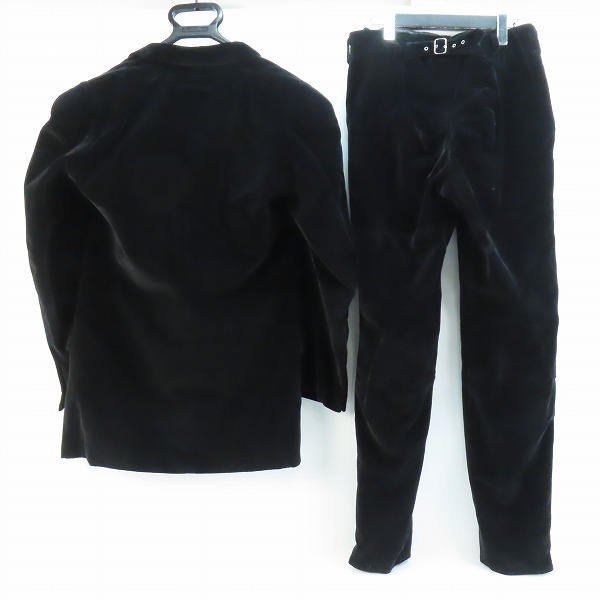 実際に弊社で買取させて頂いたJean Paul GAULTIER HOMME/ジャンポールゴルチェ オム ベロア セットアップ ジャケット/パンツ ブラック 48の画像 1枚目