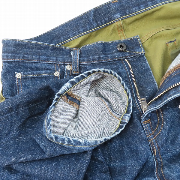 実際に弊社で買取させて頂いたA BATHING APE/アベイシングエイプ カモフラ切替 プリント デニムパンツ XLの画像 4枚目