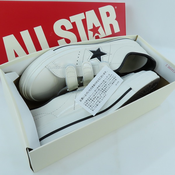 実際に弊社で買取させて頂いたCONVERSE/コンバース ONE STAR J  V-3 ベルクロ ワンスター MADE IN JAPAN/日本製 ホワイト系 ブラック/9.5の画像 7枚目