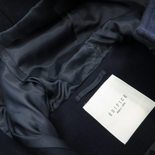 実際に弊社で買取させて頂いたEDIFICE/エディフィス フーディージップアップウールコート 19-020-300-1013-3-0/Lの画像 6枚目