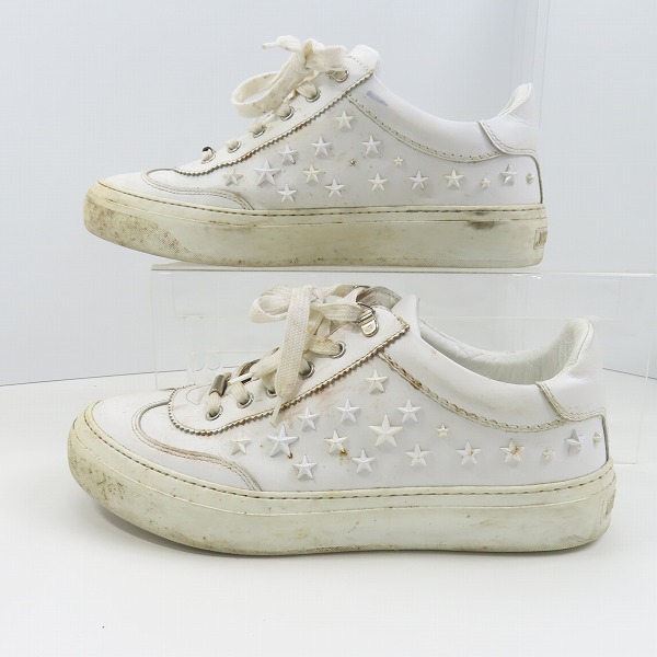 実際に弊社で買取させて頂いたJIMMY CHOO/ジミーチュウ スタッズ レザースニーカー/41の画像 3枚目