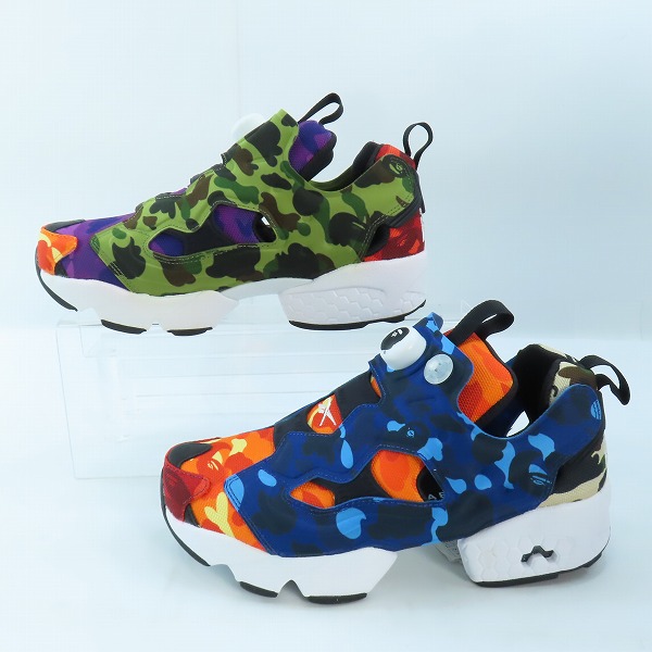 実際に弊社で買取させて頂いた【未使用】A BATHING APE×Reebok /アベイシングエイプ×リーボック Instapump Fury OG Multi Color Q47370/24.5の画像 3枚目