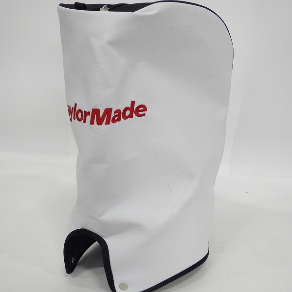 実際に弊社で買取させて頂いたTaylorMade/テーラーメイド CB100V オーセンティック 9.5型 4分割キャディバッグ ホワイトｘレッドｘブラックの画像 9枚目