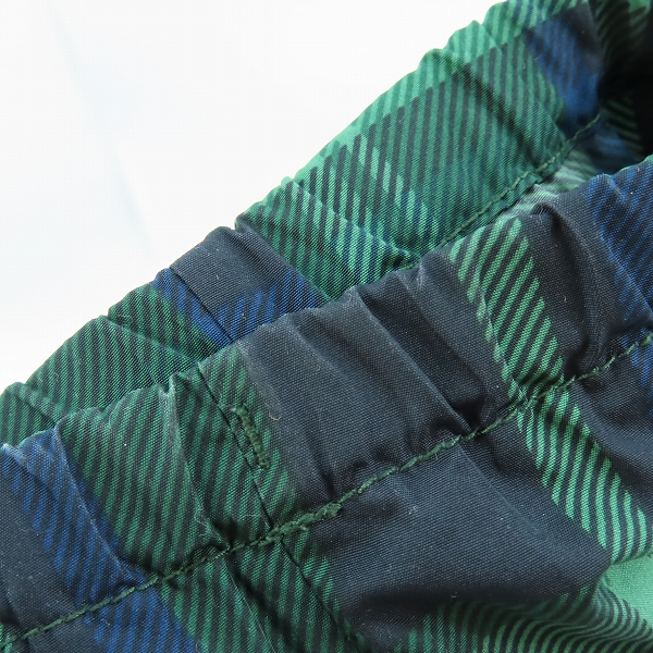 実際に弊社で買取させて頂いたA BATHING APE/アベイシングエイプ チェック柄 ジップアップパーカー/ジャケット グリーン/Lの画像 7枚目