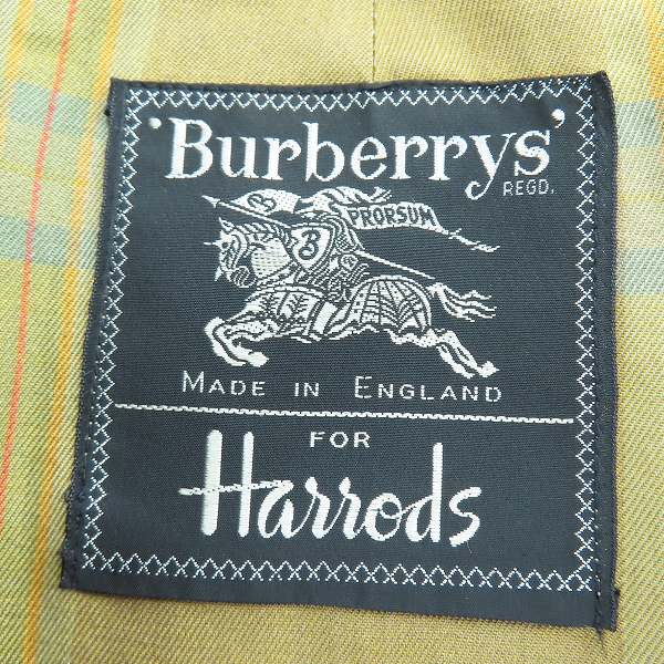 実際に弊社で買取させて頂いたBurberrys/バーバリーズ FOR Harrodsハロッズ イングランド製 コートの画像 3枚目
