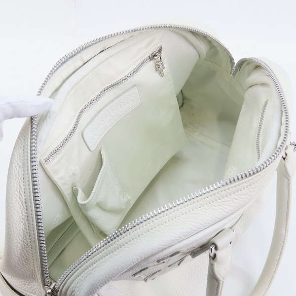 実際に弊社で買取させて頂いたCHROME HEARTS/クロムハーツ GYM3 MED CRS CHARM セメタリークロスパッチ ミディアム ホワイト チャーム付き/M の画像 3枚目