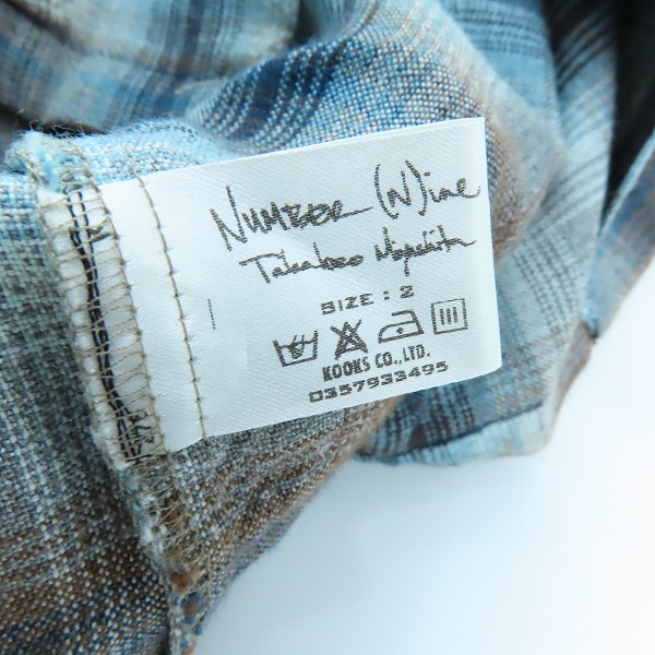 実際に弊社で買取させて頂いたNUMBER (N)INE/ナンバーナイン チェック柄 ネルシャツ 2の画像 3枚目