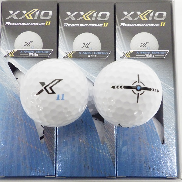 実際に弊社で買取させて頂いた【未使用】DUNLOP/ダンロップ XXIO/ゼクシオ REBOUND DRIVE Ⅱ X Mark Edition White ゴルフボール ホワイト 1ダースの画像 1枚目