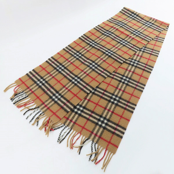 実際に弊社で買取させて頂いたBurberrys/バーバリーズ ノバチェック柄 ウールマフラー ブラウンの画像 1枚目