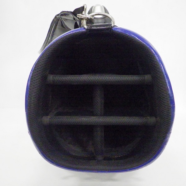 実際に弊社で買取させて頂いたTitleist/タイトリスト CB613 ゴルフ 9.5型 5分割エナメル キャディバッグ ブラックｘブルーの画像 3枚目