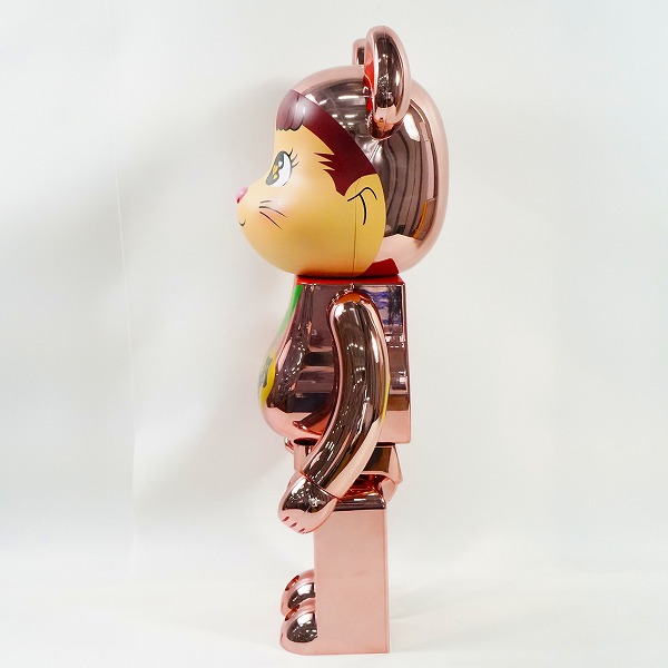 実際に弊社で買取させて頂いた★(2)未使用 MEDICOM TOY/メディコムトイ BE@RBRICK/ベアブリック 不二家 招き猫 ペコちゃん 金運ダブル小判 桃金メッキ 1000%の画像 2枚目