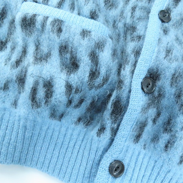 実際に弊社で買取させて頂いたWACKO MARIA/ワコマリア GUILTY PARTIES レオパード/ヒョウ柄 モヘア/ナイロン/ウール カーディガン ブルー系/XLの画像 4枚目