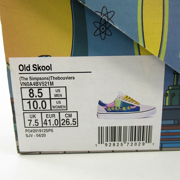 実際に弊社で買取させて頂いた【未使用】VANS×SIMPSONS/バンズ×シンプソンズ OLD SKOOL/オールドスクール VN0A4B521M/26.5の画像 7枚目