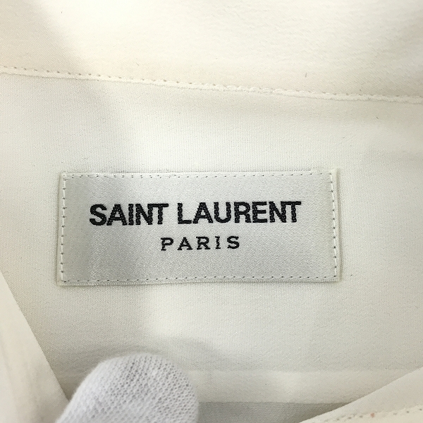 実際に弊社で買取させて頂いた(2)【未使用】SAINT LAURENT/サンローラン シルク100％ 長袖シャツ 510433 Y100W/F36の画像 2枚目