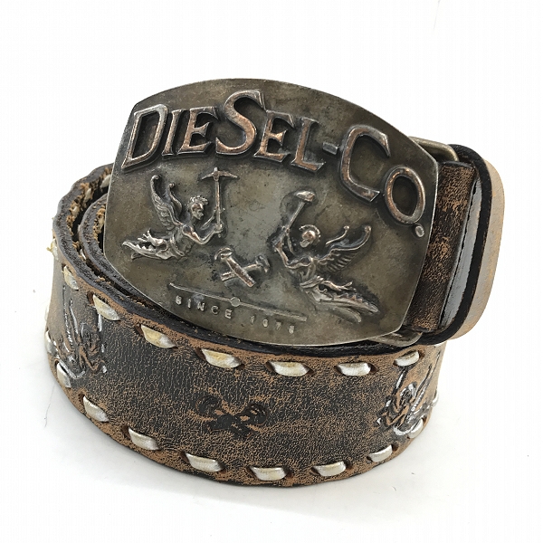 実際に弊社で買取させて頂いた【JPタグ】DIESEL/ディーゼル エンジェルバックル レザーベルト 38