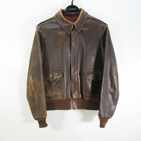 実際に弊社で買取させて頂いたTHE REAL McCOY'S/旧リアルマッコイズ ラフウェア社 A-2 フライトジャケット ブラウン 30-1415/38