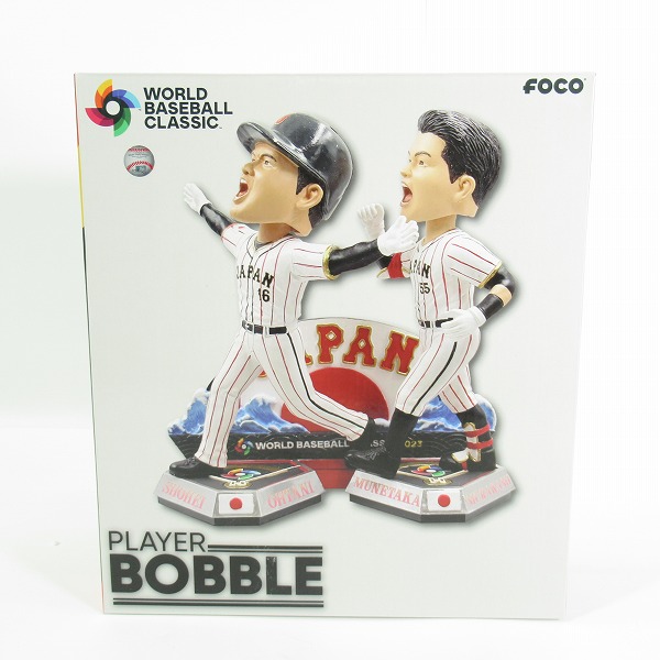 実際に弊社で買取させて頂いた【内梱包未開封】FOCO PLAYER BOBBLE ボブルヘッド  WBC 2023 大谷翔平/村上宗隆 首振り フィギュア