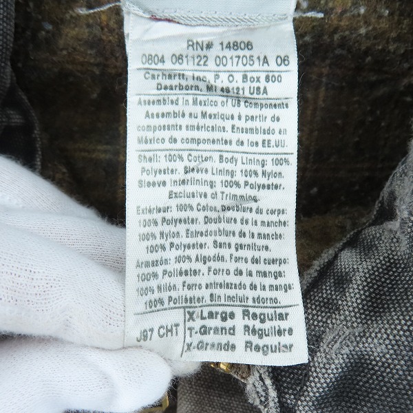 実際に弊社で買取させて頂いたCarhartt/カーハート DETROIT JACKET/デトロイトジャケット J97 XLの画像 3枚目