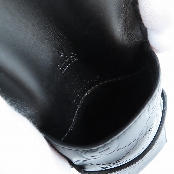 実際に弊社で買取させて頂いたGUCCI/グッチ シマブラックレザー GG柄 ポーチ/ペンケースの画像 3枚目