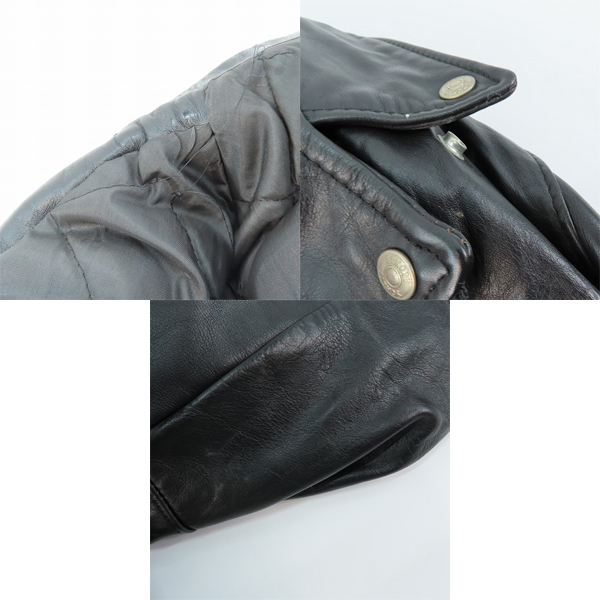 実際に弊社で買取させて頂いたPERFECTO by Schott/パーフェクト バイ ショット ダブルライダースジャケット ブラック 38の画像 5枚目