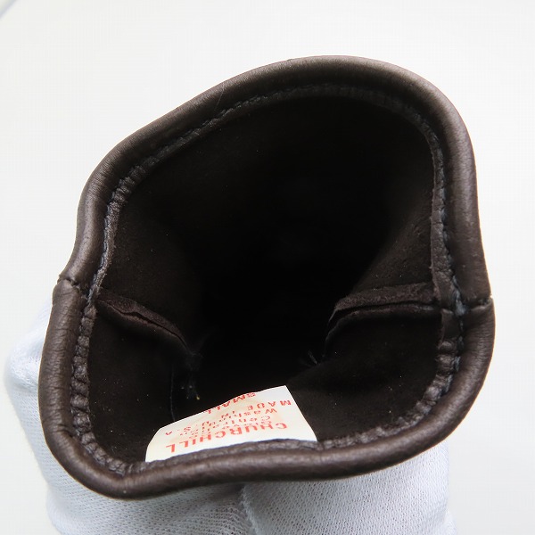 実際に弊社で買取させて頂いたCHURCHILL/チャーチル ディアスキン/鹿革 米国製 グローブ ウォールナット/Sの画像 2枚目