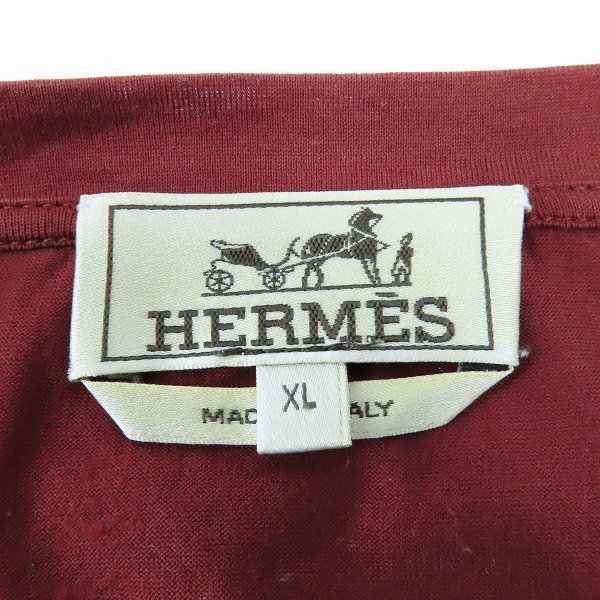 実際に弊社で買取させて頂いた【JPタグ】HERMES/エルメス 20AW シェーヌダンクルプリントTシャツ XLの画像 2枚目