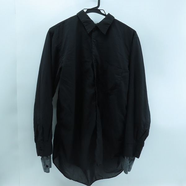 実際に弊社で買取させて頂いたBLACK COMME des GARCONS/ブラックコムデギャルソン AD2015 長袖 レイヤード シャツ 1P-B013/L