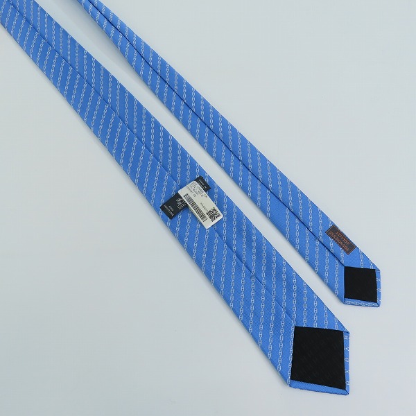 実際に弊社で買取させて頂いたHERMES/エルメス シェーヌダンクル柄 シルク ネクタイの画像 4枚目