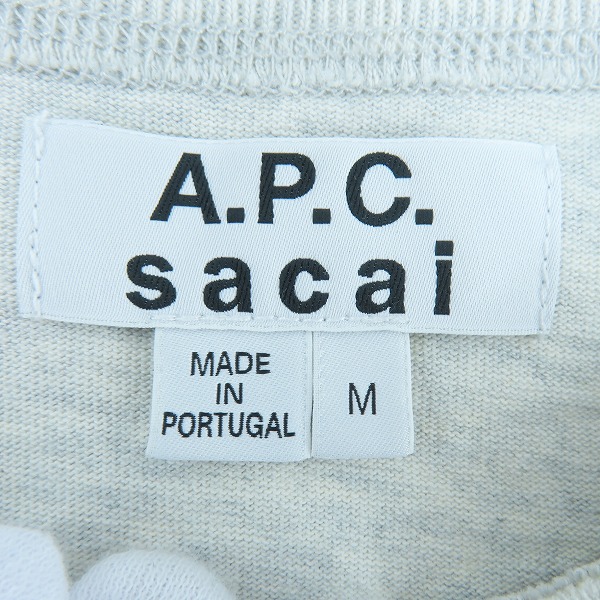 実際に弊社で買取させて頂いたA.P.C.×SACAI/アーペーセー×サカイ 21SS LOGO PRINT KIYO H/S TEE 24213-1-94291/Mの画像 2枚目