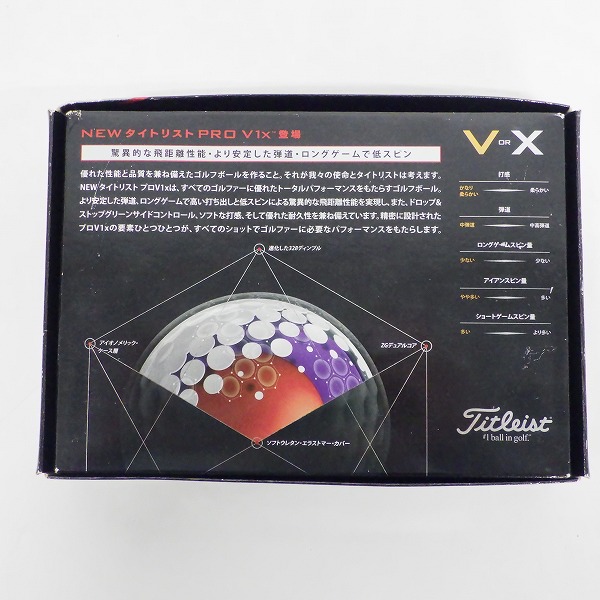 実際に弊社で買取させて頂いた【未使用/オウンネーム】Titleist/タイトリスト PRO V1x ゴルフボール ホワイト 1ダースの画像 4枚目