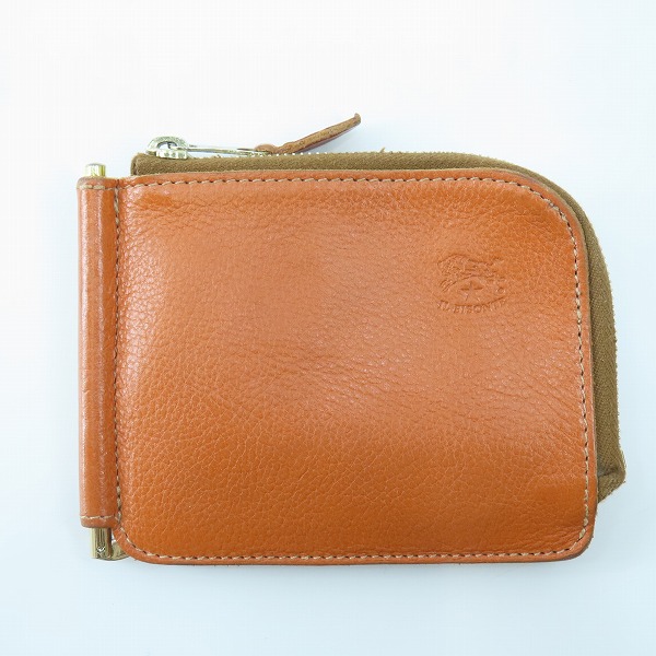 実際に弊社で買取させて頂いたIL BISONTE/イルビゾンテ レザー マネークリップウォレット コインケース付き