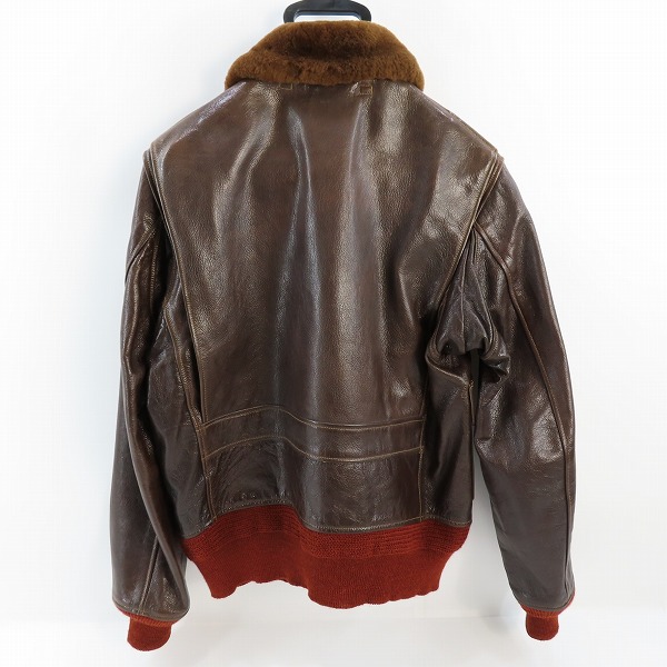 実際に弊社で買取させて頂いたBUZZRICKSON'S/バズリクソンズ AN6552 赤リブ レザーフライトジャケット BR80445/40の画像 1枚目