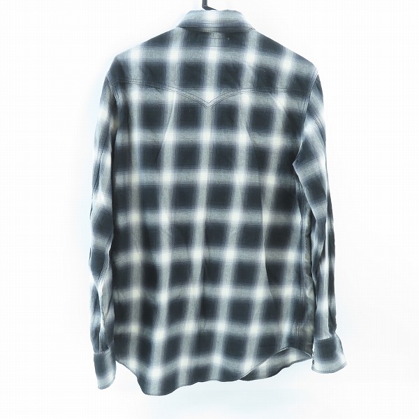 実際に弊社で買取させて頂いたSAINT LAURENT PARIS/サンローラン・パリ 16SSオンブレチェックウエスタン長袖シャツ 455433 Y019P/Mの画像 1枚目