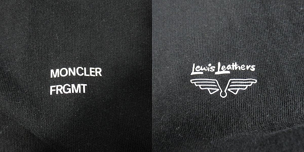 実際に弊社で買取させて頂いた【JPタグ】MONCLER×Lewis Leathers×Fragment/モンクレール×ルイスレザー×フラグメント Tシャツ G209U8C00007/XLの画像 3枚目