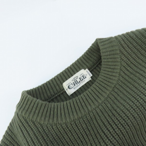 実際に弊社で買取させて頂いたCALEE/キャリー ウール混 ニット/セーター カーキ /Mの画像 4枚目