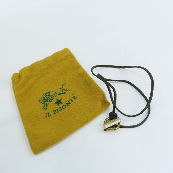 実際に弊社で買取させて頂いたIL BISONTE/イルビゾンテ ロゴメタル レザー ネックレスの画像 6枚目