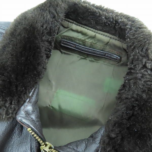 実際に弊社で買取させて頂いた【難有】Schott/ショット G-1 フライトレザージャケット/フライトジャケット/革ジャンの画像 2枚目