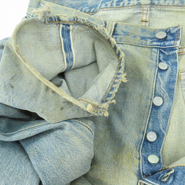 実際に弊社で買取させて頂いたLevis/リーバイス 501/66前期/刻印9/スモールe ヴィンテージ/ビンテージデニムパンツの画像 6枚目