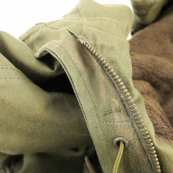 実際に弊社で買取させて頂いたmastermind JAPAN/マスターマインド serenade期 ラクーンファー付きモッズコート 金ボタン MV-C001-02-A/Lの画像 8枚目