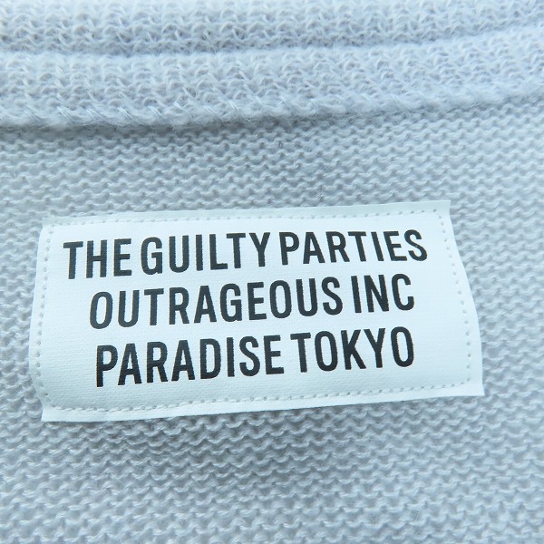 実際に弊社で買取させて頂いたWACKO MARIA/ワコマリア GUILTY PARTIES モヘア ウール カーディガン ライトグレー系/XLの画像 2枚目