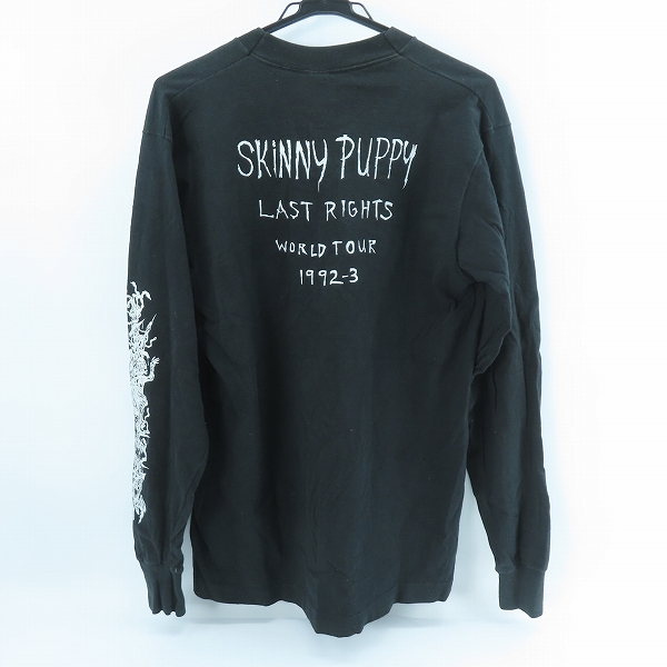 実際に弊社で買取させて頂いたSKINNY PUPPY/スキニーパピー LAST RIGHTS WORLD TOUR 1992-3/ヴィンテージ 長袖バンドTシャツ/Lの画像 1枚目