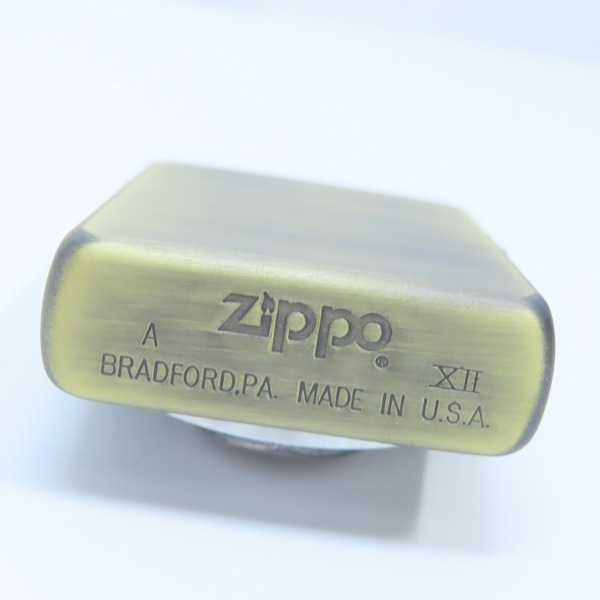 実際に弊社で買取させて頂いたZIPPO/ジッポー HARLEY-DAVIDSON/ハーレーダビットソン ディスクメタル ゴールド 立体メタル ボルトオン 1996年製の画像 3枚目