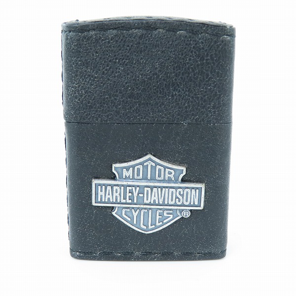 実際に弊社で買取させて頂いたZIPPO/ジッポー Harley-Davidson/ハーレーダビッドソン メタル貼り 革巻き ブラック