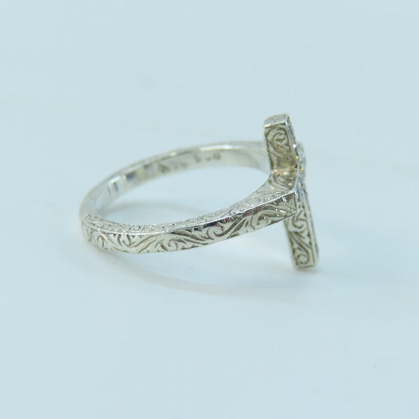 実際に弊社で買取させて頂いたLoree Rodkin/ローリーロドキン 10Pクリアストーン入り アラベスクデザイン クロスリング/12.5号の画像 4枚目