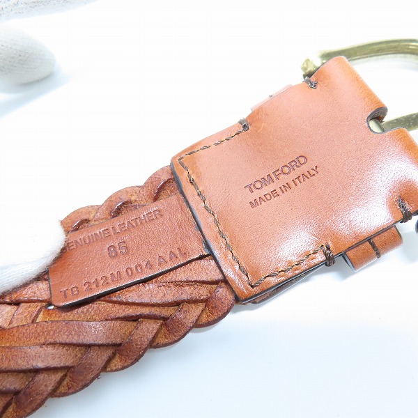 実際に弊社で買取させて頂いたTOM FORD/トムフォード レザー メッシュベルト TB212M/85の画像 3枚目