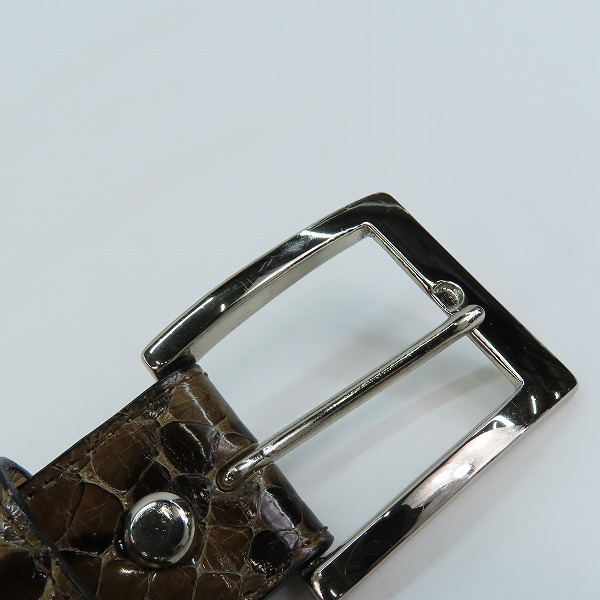 実際に弊社で買取させて頂いたWACKO MARIA/ワコマリア GUILTY PARTIES PYTHON LEATHER BELT/パイソンレザーベルト ブラウン 34の画像 4枚目